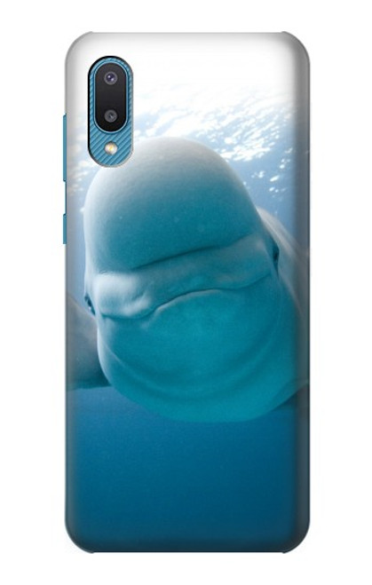 W1801 Beluga Whale Smile Whale Hülle Schutzhülle Taschen und Leder Flip für Samsung Galaxy A04, Galaxy A02, M02
