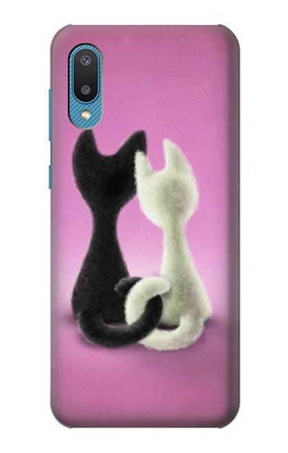 W1832 Love Cat Hülle Schutzhülle Taschen und Leder Flip für Samsung Galaxy A04, Galaxy A02, M02