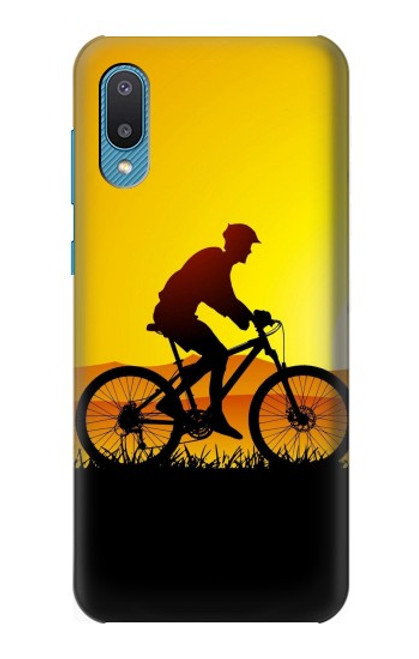 W2385 Bicycle Bike Sunset Hülle Schutzhülle Taschen und Leder Flip für Samsung Galaxy A04, Galaxy A02, M02