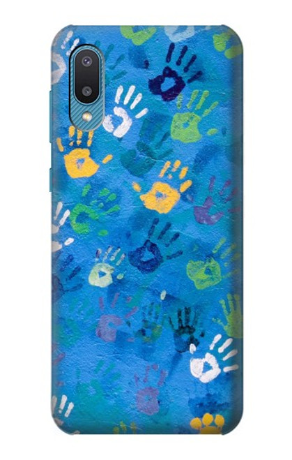 W3403 Hand Print Hülle Schutzhülle Taschen und Leder Flip für Samsung Galaxy A04, Galaxy A02, M02