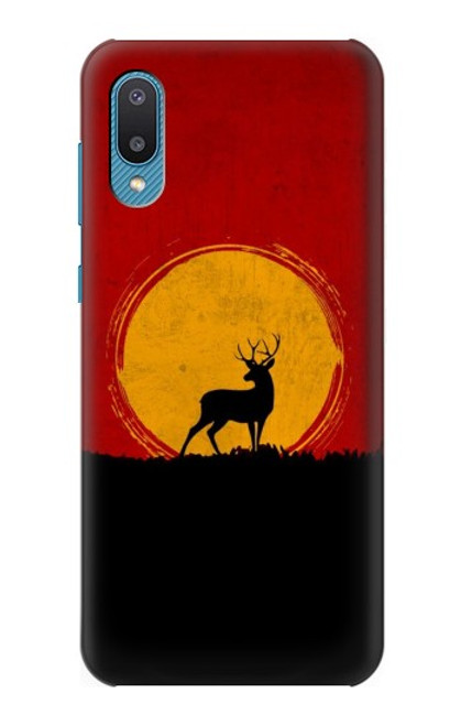 W3513 Deer Sunset Hülle Schutzhülle Taschen und Leder Flip für Samsung Galaxy A04, Galaxy A02, M02