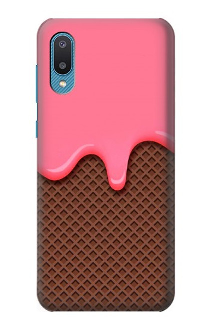 W3754 Strawberry Ice Cream Cone Hülle Schutzhülle Taschen und Leder Flip für Samsung Galaxy A04, Galaxy A02, M02