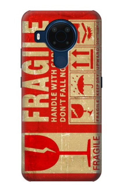 W3552 Vintage Fragile Label Art Hülle Schutzhülle Taschen und Leder Flip für Nokia 5.4