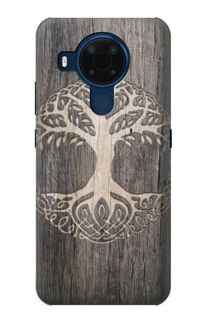W3591 Viking Tree of Life Symbol Hülle Schutzhülle Taschen und Leder Flip für Nokia 5.4
