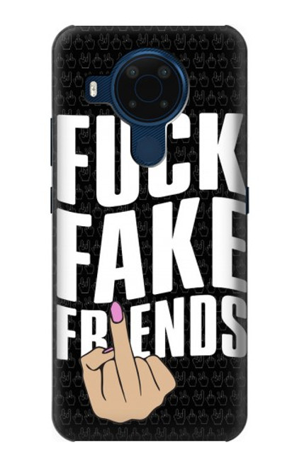 W3598 Middle Finger Fuck Fake Friend Hülle Schutzhülle Taschen und Leder Flip für Nokia 5.4