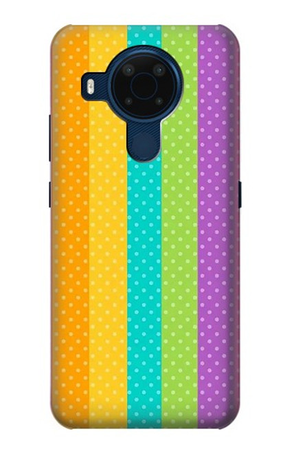 W3678 Colorful Rainbow Vertical Hülle Schutzhülle Taschen und Leder Flip für Nokia 5.4