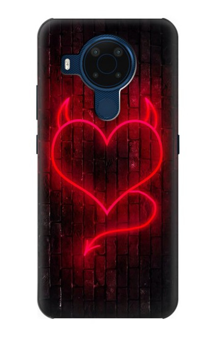 W3682 Devil Heart Hülle Schutzhülle Taschen und Leder Flip für Nokia 5.4