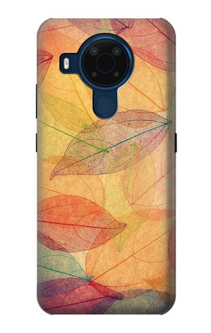 W3686 Fall Season Leaf Autumn Hülle Schutzhülle Taschen und Leder Flip für Nokia 5.4