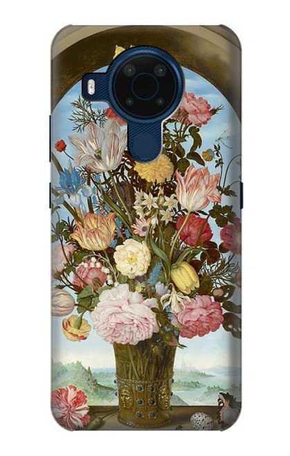 W3749 Vase of Flowers Hülle Schutzhülle Taschen und Leder Flip für Nokia 5.4