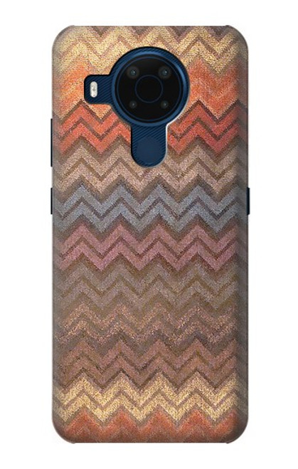 W3752 Zigzag Fabric Pattern Graphic Printed Hülle Schutzhülle Taschen und Leder Flip für Nokia 5.4