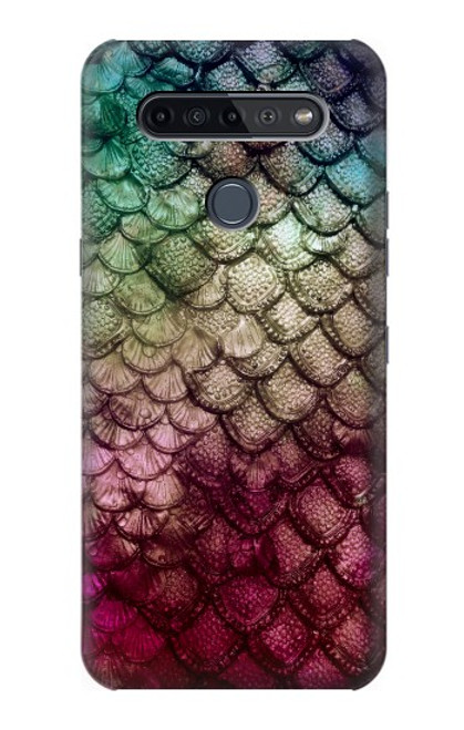 W3539 Mermaid Fish Scale Hülle Schutzhülle Taschen und Leder Flip für LG K51S