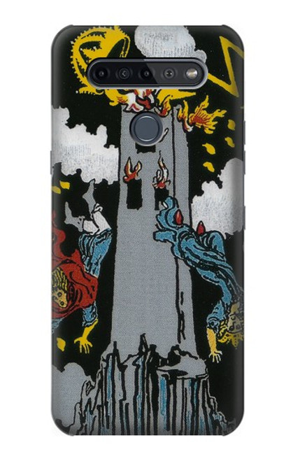 W3745 Tarot Card The Tower Hülle Schutzhülle Taschen und Leder Flip für LG K51S