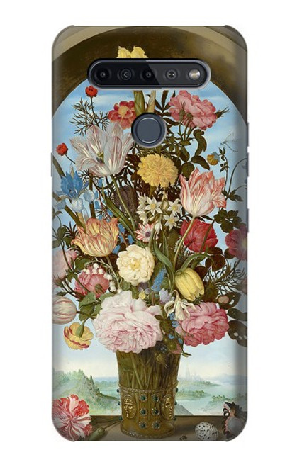 W3749 Vase of Flowers Hülle Schutzhülle Taschen und Leder Flip für LG K51S