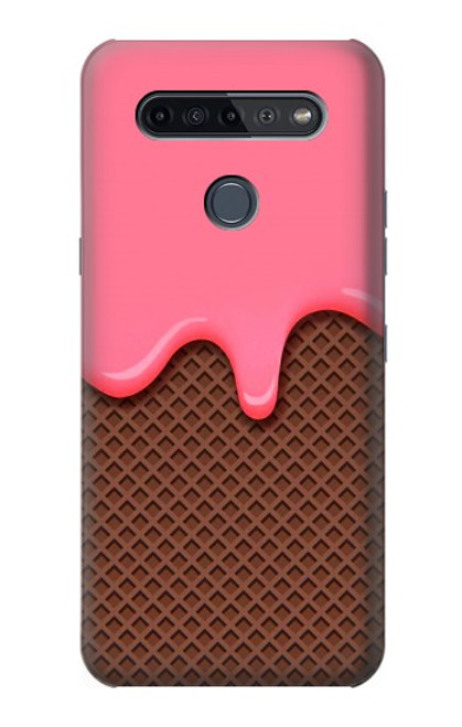 W3754 Strawberry Ice Cream Cone Hülle Schutzhülle Taschen und Leder Flip für LG K51S