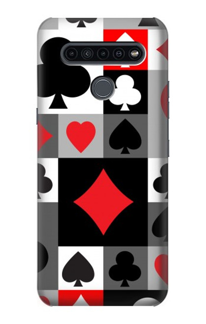 W3463 Poker Card Suit Hülle Schutzhülle Taschen und Leder Flip für LG K41S