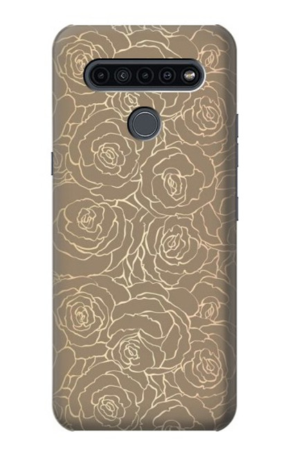 W3466 Gold Rose Pattern Hülle Schutzhülle Taschen und Leder Flip für LG K41S