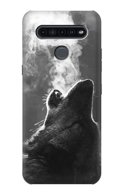 W3505 Wolf Howling Hülle Schutzhülle Taschen und Leder Flip für LG K41S