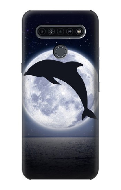 W3510 Dolphin Moon Night Hülle Schutzhülle Taschen und Leder Flip für LG K41S