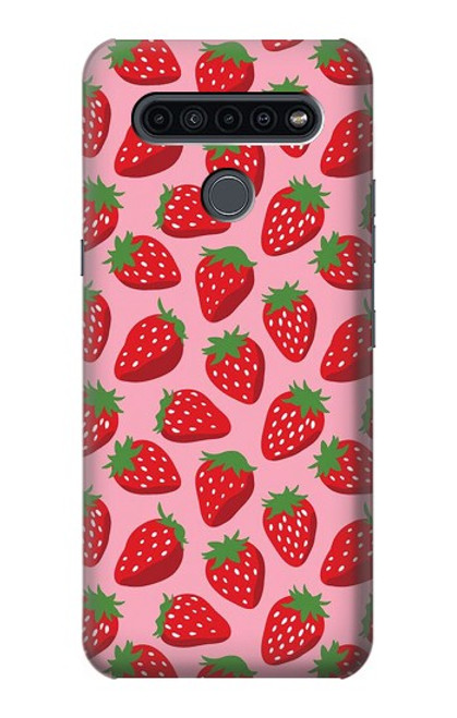 W3719 Strawberry Pattern Hülle Schutzhülle Taschen und Leder Flip für LG K41S