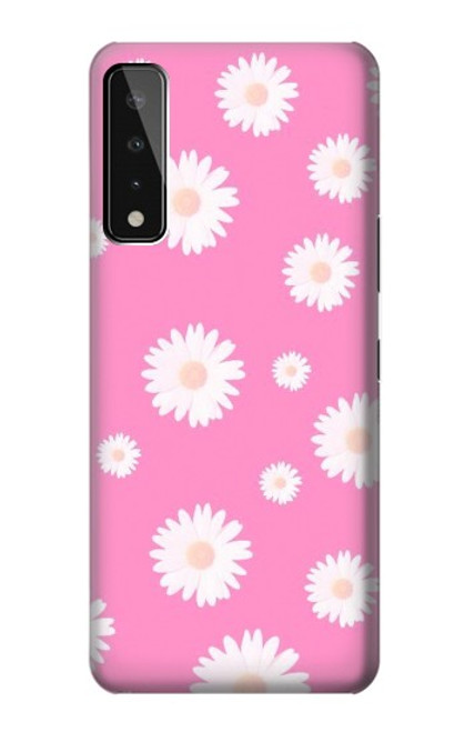 W3500 Pink Floral Pattern Hülle Schutzhülle Taschen und Leder Flip für LG Stylo 7 4G