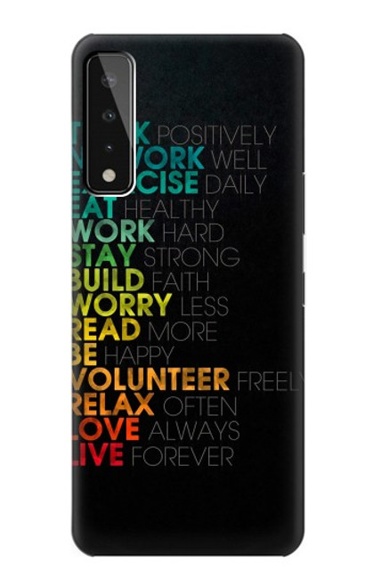 W3523 Think Positive Words Quotes Hülle Schutzhülle Taschen und Leder Flip für LG Stylo 7 4G