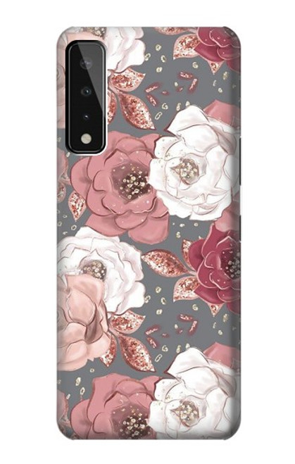 W3716 Rose Floral Pattern Hülle Schutzhülle Taschen und Leder Flip für LG Stylo 7 4G