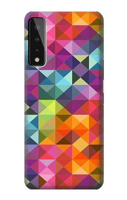 W3477 Abstract Diamond Pattern Hülle Schutzhülle Taschen und Leder Flip für LG Stylo 7 5G