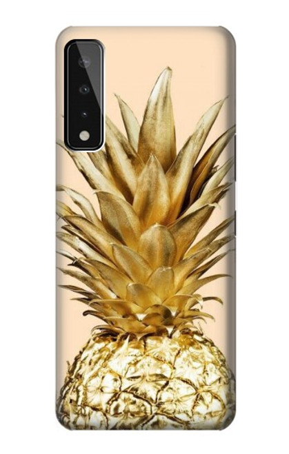 W3490 Gold Pineapple Hülle Schutzhülle Taschen und Leder Flip für LG Stylo 7 5G