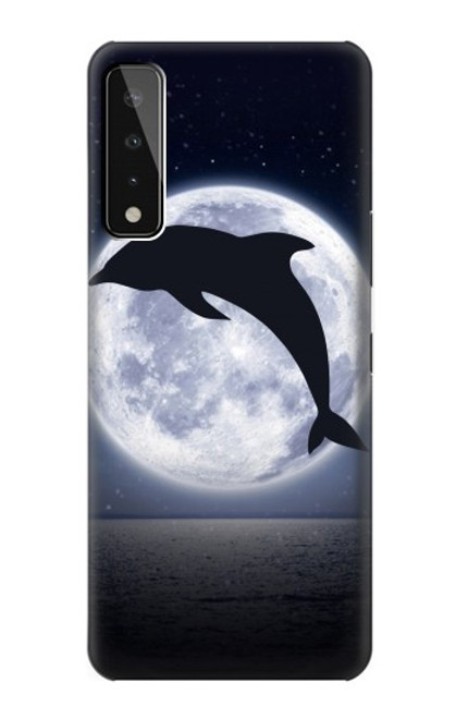 W3510 Dolphin Moon Night Hülle Schutzhülle Taschen und Leder Flip für LG Stylo 7 5G