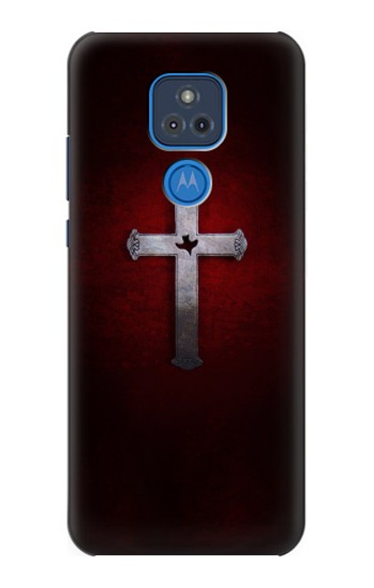 W3160 Christian Cross Hülle Schutzhülle Taschen und Leder Flip für Motorola Moto G Play (2021)
