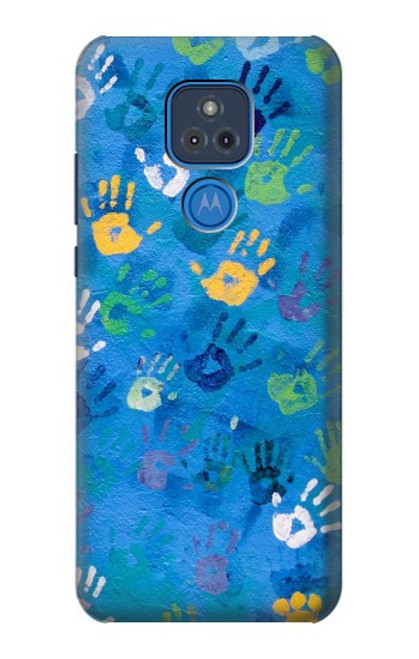 W3403 Hand Print Hülle Schutzhülle Taschen und Leder Flip für Motorola Moto G Play (2021)