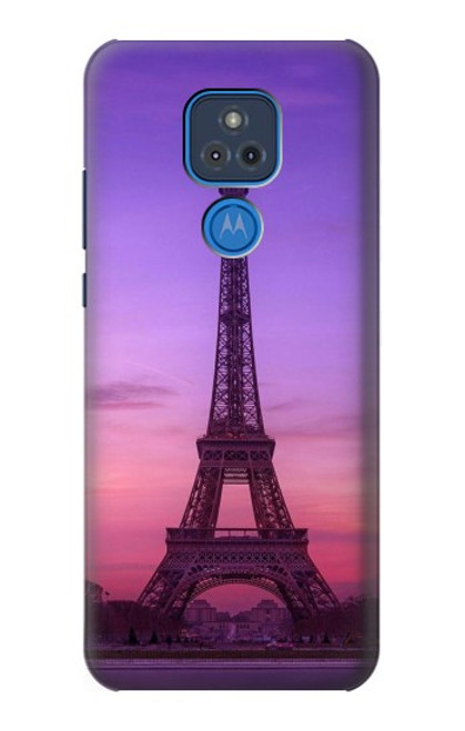 W3447 Eiffel Paris Sunset Hülle Schutzhülle Taschen und Leder Flip für Motorola Moto G Play (2021)