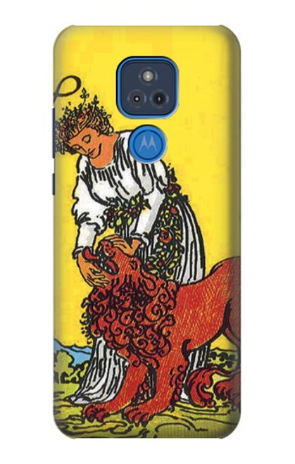 W3458 Strength Tarot Card Hülle Schutzhülle Taschen und Leder Flip für Motorola Moto G Play (2021)