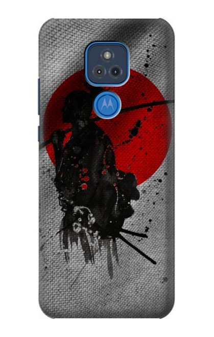 W3517 Japan Flag Samurai Hülle Schutzhülle Taschen und Leder Flip für Motorola Moto G Play (2021)