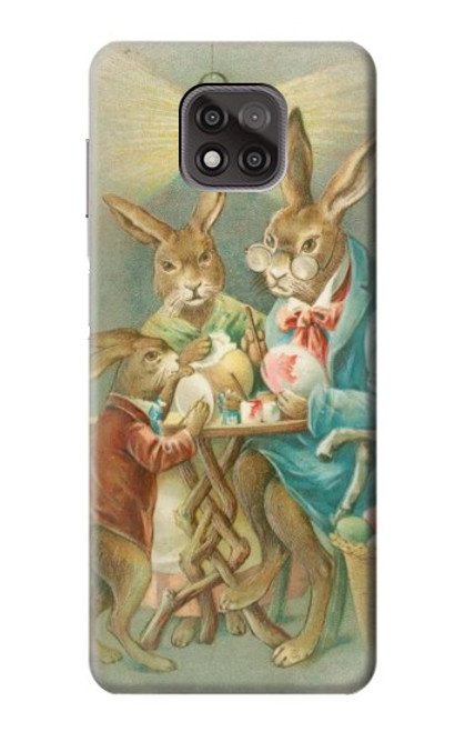 W3164 Easter Rabbit Family Hülle Schutzhülle Taschen und Leder Flip für Motorola Moto G Power (2021)