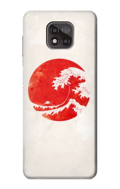 W3237 Waves Japan Flag Hülle Schutzhülle Taschen und Leder Flip für Motorola Moto G Power (2021)