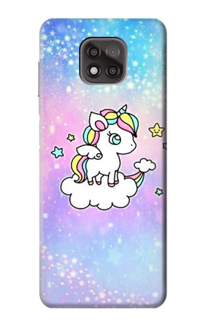 W3256 Cute Unicorn Cartoon Hülle Schutzhülle Taschen und Leder Flip für Motorola Moto G Power (2021)