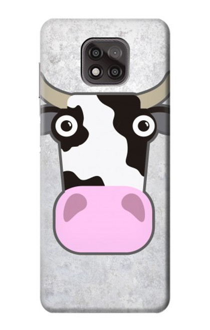 W3257 Cow Cartoon Hülle Schutzhülle Taschen und Leder Flip für Motorola Moto G Power (2021)