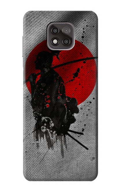 W3517 Japan Flag Samurai Hülle Schutzhülle Taschen und Leder Flip für Motorola Moto G Power (2021)