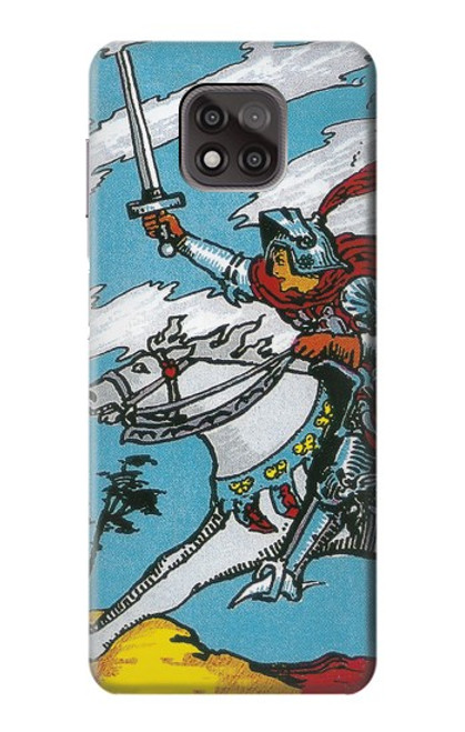 W3731 Tarot Card Knight of Swords Hülle Schutzhülle Taschen und Leder Flip für Motorola Moto G Power (2021)
