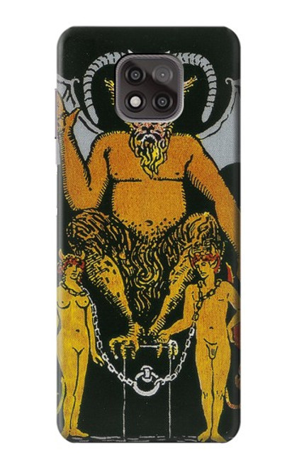 W3740 Tarot Card The Devil Hülle Schutzhülle Taschen und Leder Flip für Motorola Moto G Power (2021)