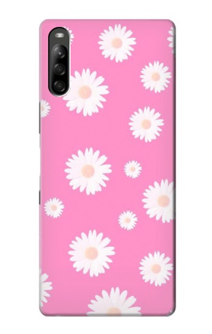W3500 Pink Floral Pattern Hülle Schutzhülle Taschen und Leder Flip für Sony Xperia L5