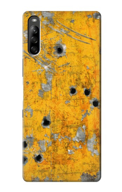 W3528 Bullet Rusting Yellow Metal Hülle Schutzhülle Taschen und Leder Flip für Sony Xperia L5