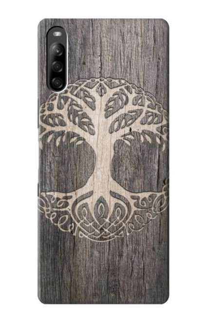 W3591 Viking Tree of Life Symbol Hülle Schutzhülle Taschen und Leder Flip für Sony Xperia L5