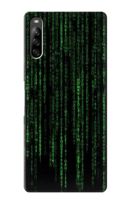 W3668 Binary Code Hülle Schutzhülle Taschen und Leder Flip für Sony Xperia L5