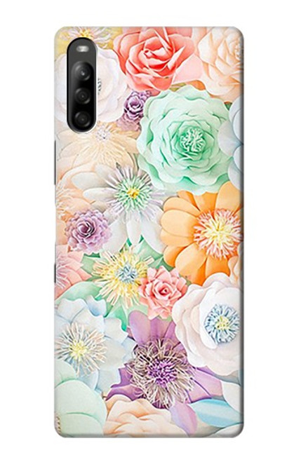 W3705 Pastel Floral Flower Hülle Schutzhülle Taschen und Leder Flip für Sony Xperia L5