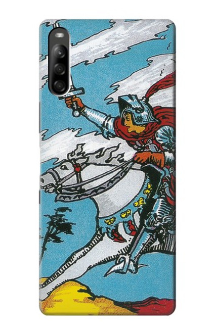 W3731 Tarot Card Knight of Swords Hülle Schutzhülle Taschen und Leder Flip für Sony Xperia L5