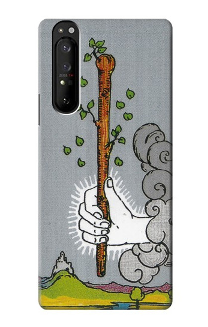 W3723 Tarot Card Age of Wands Hülle Schutzhülle Taschen und Leder Flip für Sony Xperia 1 III