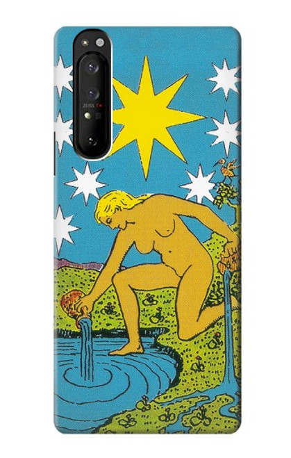 W3744 Tarot Card The Star Hülle Schutzhülle Taschen und Leder Flip für Sony Xperia 1 III