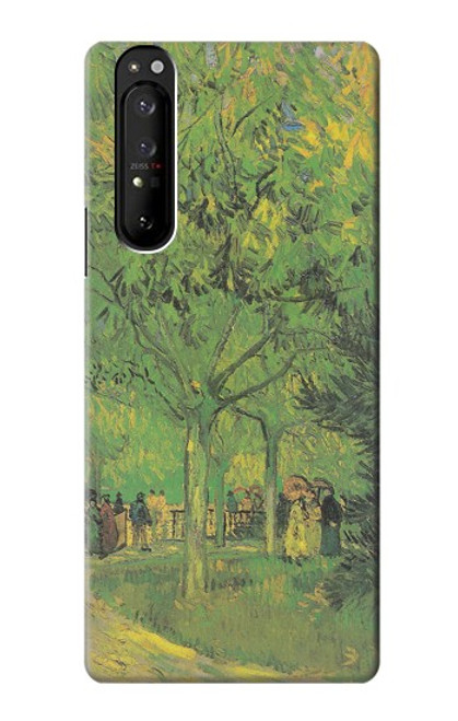 W3748 Van Gogh A Lane in a Public Garden Hülle Schutzhülle Taschen und Leder Flip für Sony Xperia 1 III